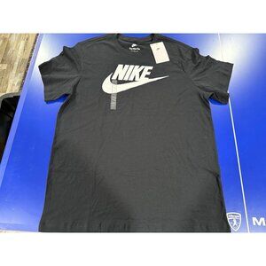 Nike Mens Black Graphic Logo Tee L Cotton Casual Short Sleeve
